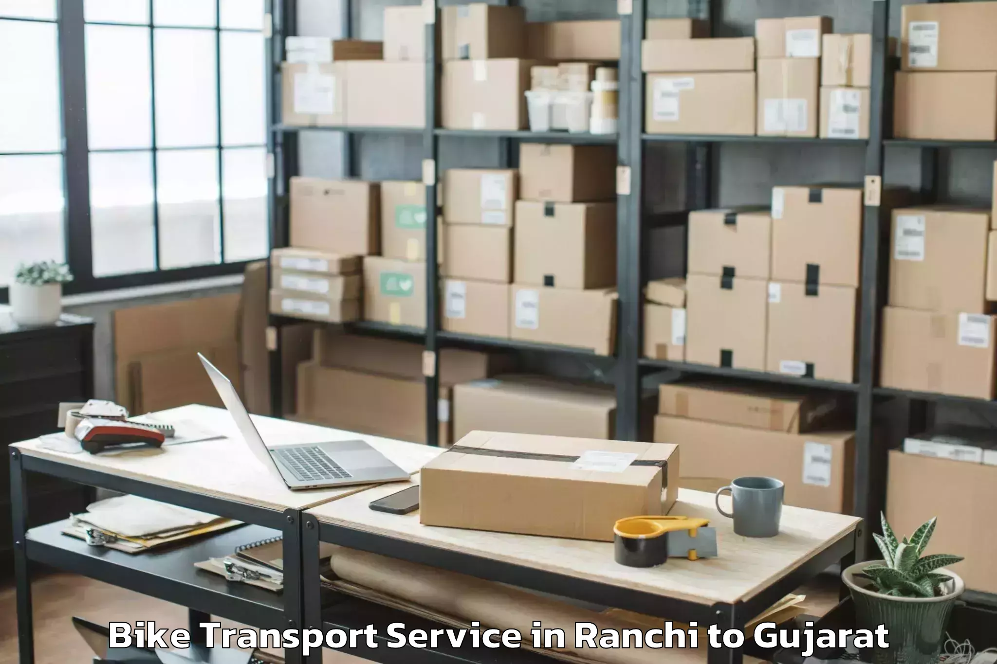 Book Ranchi to Dhandhuka Bike Transport Online